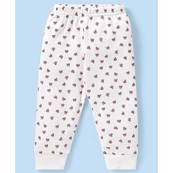 Babyhug Full Sleeves Vest Pullover & Bottom Thermal Wear Combo Bow Print Pack Of 3 - Off White