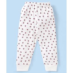 Babyhug Full Sleeves Vest Pullover & Bottom Thermal Wear Combo Bow Print Pack Of 3 - Off White