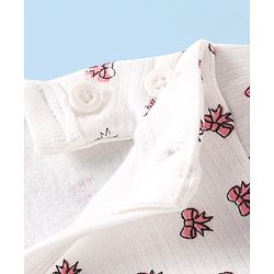 Babyhug Full Sleeves Vest Pullover & Bottom Thermal Wear Combo Bow Print Pack Of 3 - Off White