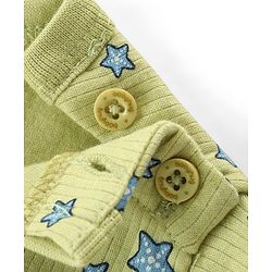 Babyhug Full Sleeve & Sleeveless Thermal Vests & Pant Set With Star Print - Green
