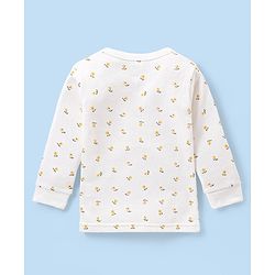 Babyhug Full Sleeves Vest Pullover & Bottom Thermal Wear Combo Floral Print Pack Of 3 - Off White