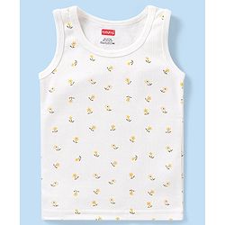 Babyhug Full Sleeves Vest Pullover & Bottom Thermal Wear Combo Floral Print Pack Of 3 - Off White