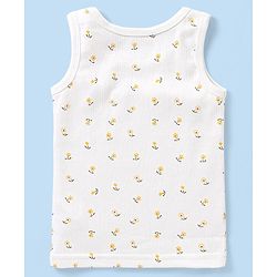 Babyhug Full Sleeves Vest Pullover & Bottom Thermal Wear Combo Floral Print Pack Of 3 - Off White