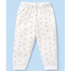Babyhug Full Sleeves Vest Pullover & Bottom Thermal Wear Combo Floral Print Pack Of 3 - Off White