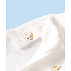 Babyhug Full Sleeves Vest Pullover & Bottom Thermal Wear Combo Floral Print Pack Of 3 - Off White
