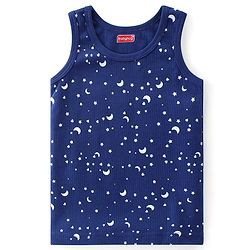 Babyhug Full Sleeve & Sleeveless Thermal Vests & Pant Set With Space Theme Print - Blue