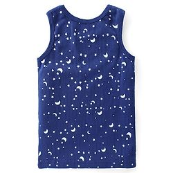 Babyhug Full Sleeve & Sleeveless Thermal Vests & Pant Set With Space Theme Print - Blue
