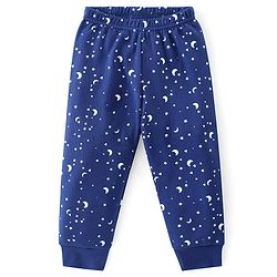 Babyhug Full Sleeve & Sleeveless Thermal Vests & Pant Set With Space Theme Print - Blue