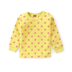 Babyhug Full Sleeve & Sleeveless Thermal Vests & Pant Set With Floral Print - Green
