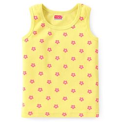 Babyhug Full Sleeve & Sleeveless Thermal Vests & Pant Set With Floral Print - Green