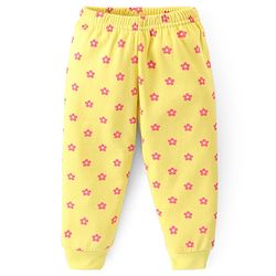 Babyhug Full Sleeve & Sleeveless Thermal Vests & Pant Set With Floral Print - Green