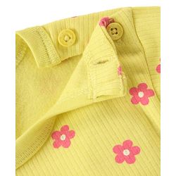 Babyhug Full Sleeve & Sleeveless Thermal Vests & Pant Set With Floral Print - Green
