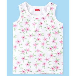 Babyhug Full Sleeves Vest Pullover & Pant Thermal Wear Combo Floral Print - Off White