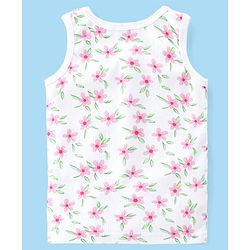 Babyhug Full Sleeves Vest Pullover & Pant Thermal Wear Combo Floral Print - Off White