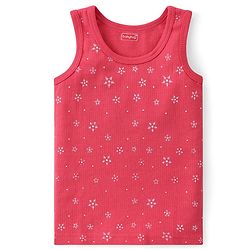 Babyhug Cotton Full Sleeves & Sleeveless Thermal Vests & Pant Set with Snow Print - Pink