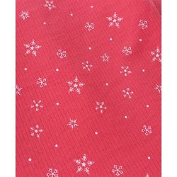 Babyhug Cotton Full Sleeves & Sleeveless Thermal Vests & Pant Set with Snow Print - Pink