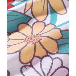 Babyhug Sleeveless Frock Style Swimsuit With Floral Print- Multicolor