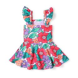 Babyhug Frill  Sleeves Floral Printed Frock  Swimsuit - Multicolour