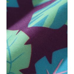 Babyhug Sleeveless  Racer Back Frock Style Swimsuit Leaves Print  - Purple