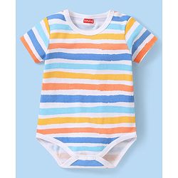 Babyhug 100% Cotton Knit Half Sleeves Onesie With Animal Print Pack of 3 - Multicolor