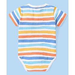 Babyhug 100% Cotton Knit Half Sleeves Onesie With Animal Print Pack of 3 - Multicolor