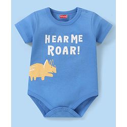 Babyhug 100% Cotton Knit Half Sleeves Onesie With Animal Print Pack of 3 - Multicolor