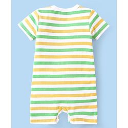 Babyhug 100% Cotton Half Sleeves Rompers Crocodile Print Pack of 2 - Multicolour