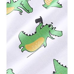 Babyhug 100% Cotton Half Sleeves Rompers Crocodile Print Pack of 2 - Multicolour