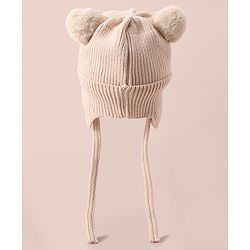 Babyhug Woollen Cap With Tiger Design - Blue