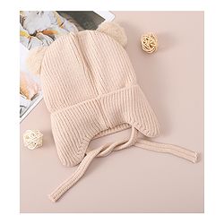 Babyhug Woollen Cap With Tiger Design - Blue