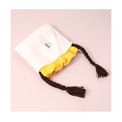Babyhug Woollen Cap With Bow Applique - Yellow