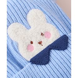 Babyhug Woollen Cap With Bunny Design - Blue