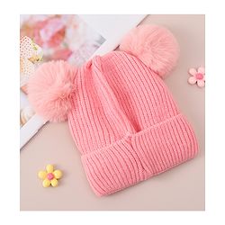 Babyhug Woollen Cap With Bunny Design - Blue