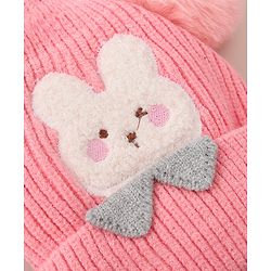 Babyhug Woollen Cap With Bunny Design - Blue