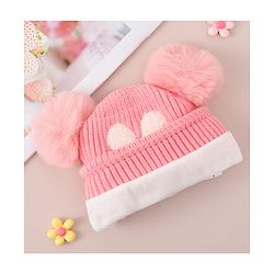 Babyhug Woollen Cap With Bunny Design - Blue