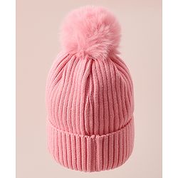 Babyhug Woollen Cap With Bunny Design - Red