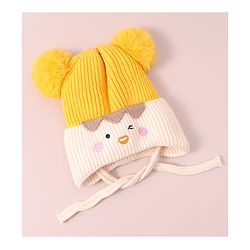 Babyhug Woollen Design Cap With Knot - Yellow