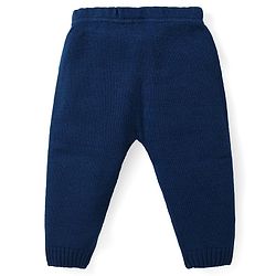 Babyhug Knitted Full Sleeves Sweater Set with  Intarsia Design - Navy Blue