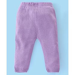 Babyhug Knit Full Sleeves Sweater Set with Butterfly Design -Lavender