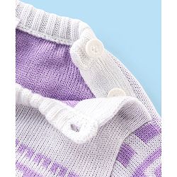 Babyhug Knit Full Sleeves Sweater Set with Butterfly Design -Lavender