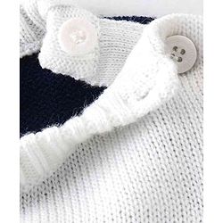 Babyhug Knit Full Sleeves Sweater Set With Stripes & Nautical Theme Design - Navy Blue & White