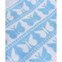 Babyhug Knit Full Sleeves Sweater Set With Butterfly Design - Sky Blue