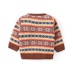 Babyhug Knitted Full Sleeves Sweater Set with Intarsia Design - Multicolour