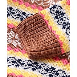 Babyhug Knitted Full Sleeves Sweater Set with Intarsia Design - Multicolour