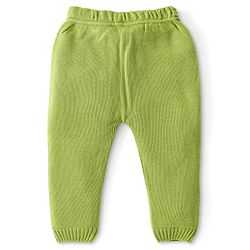 Babyhug Knitted Full Sleeves Striped Hooded Front Open Sweater Set - Sky Blue & Lime