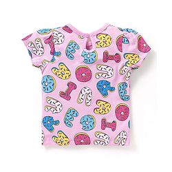 Babyhug SIngle Jersey Knit Half Sleeves Alphabet Printed Night Suit - Pink