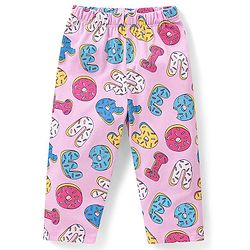 Babyhug SIngle Jersey Knit Half Sleeves Alphabet Printed Night Suit - Pink