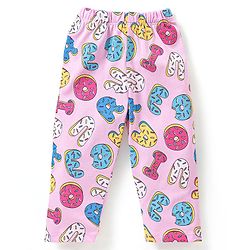 Babyhug SIngle Jersey Knit Half Sleeves Alphabet Printed Night Suit - Pink