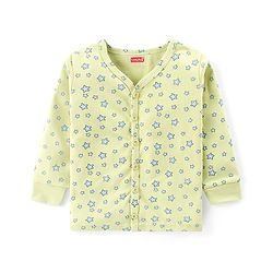 Babyhug Front Open Full Sleeve Vest and Legging Thermal Wear Star Printed Combo Set -Lime Green