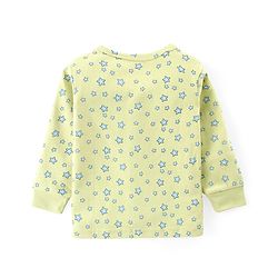 Babyhug Front Open Full Sleeve Vest and Legging Thermal Wear Star Printed Combo Set -Lime Green